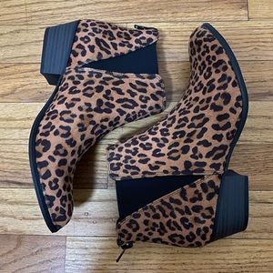 Animal print booties